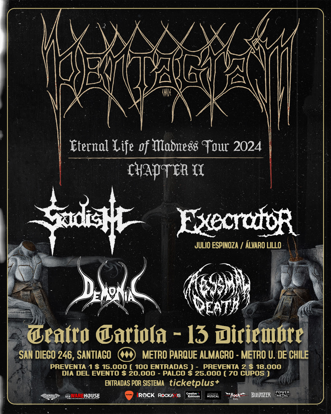 Concurso cerrado: Pentagram en el Teatro Caupolicán este 13 de diciembre